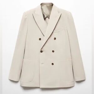 Mango X Boglioli Virgin Wool Double-Breasted Blazer